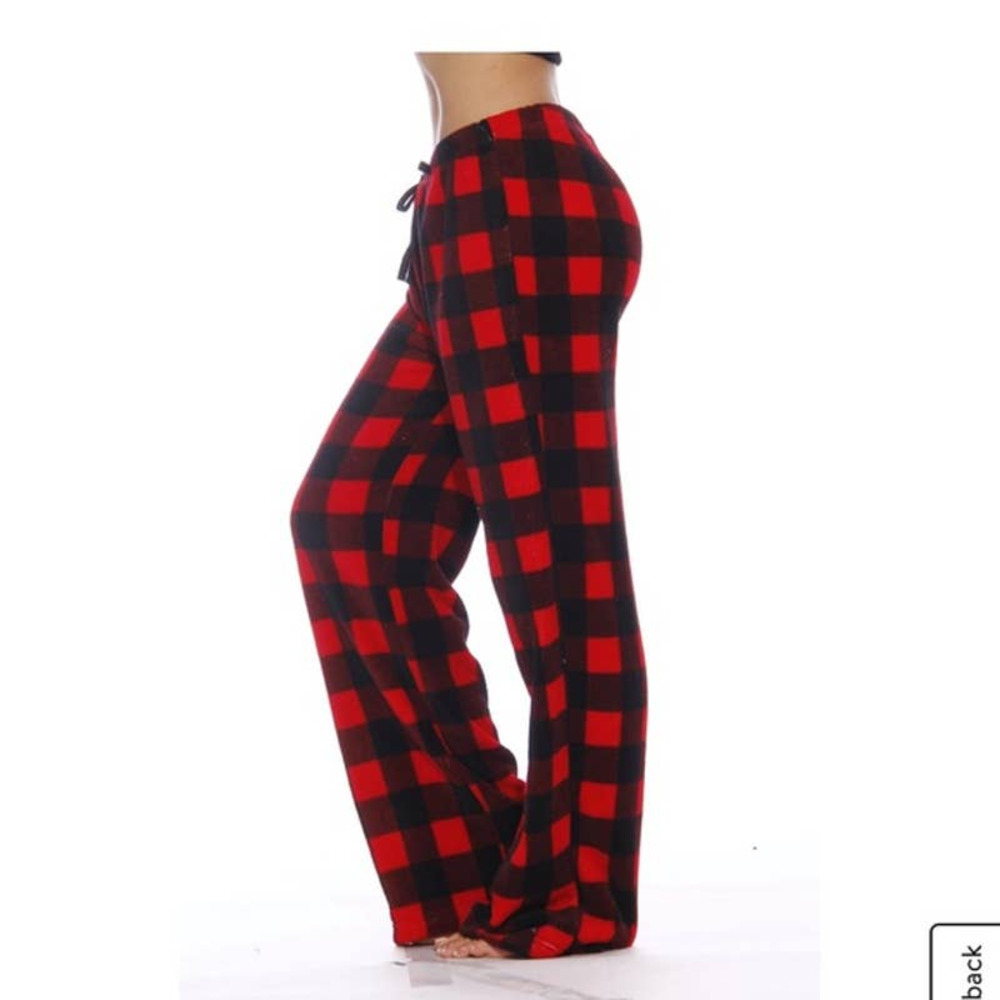Abound Lounge Pants Womens Large Red Black Buffalo Plaid Holiday NEW